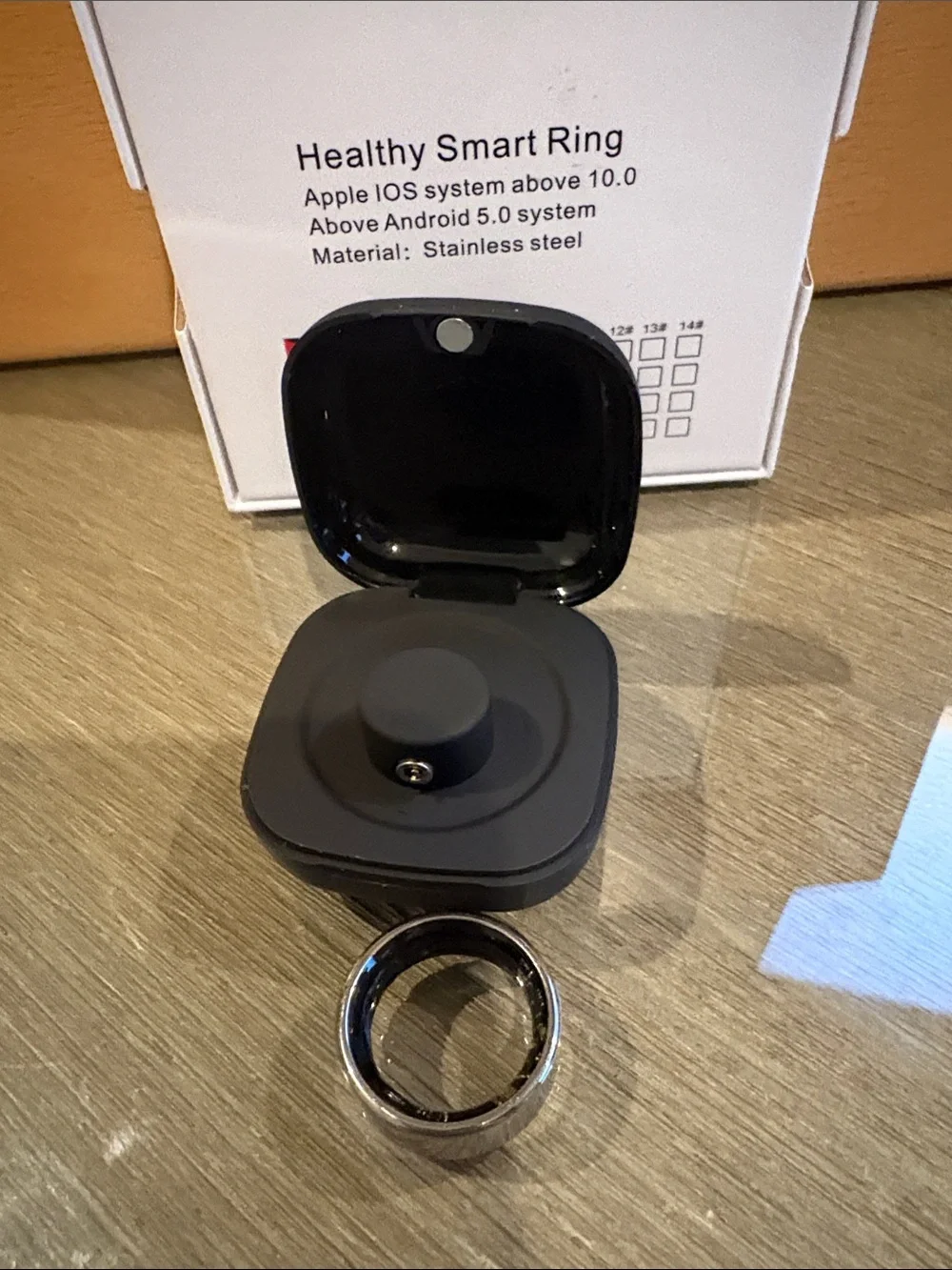 Silver Smart Ring with Charging Case - Smart Ring